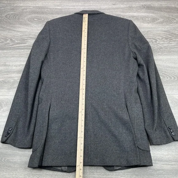 Yves Saint Laurent Blazer Mens Large Gray 2 Button Made in France 90s Vintage